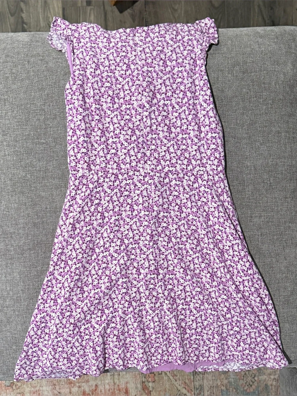 GAP Kids Girls' Purple Floral A-Line Dress Size XXL (14-16)